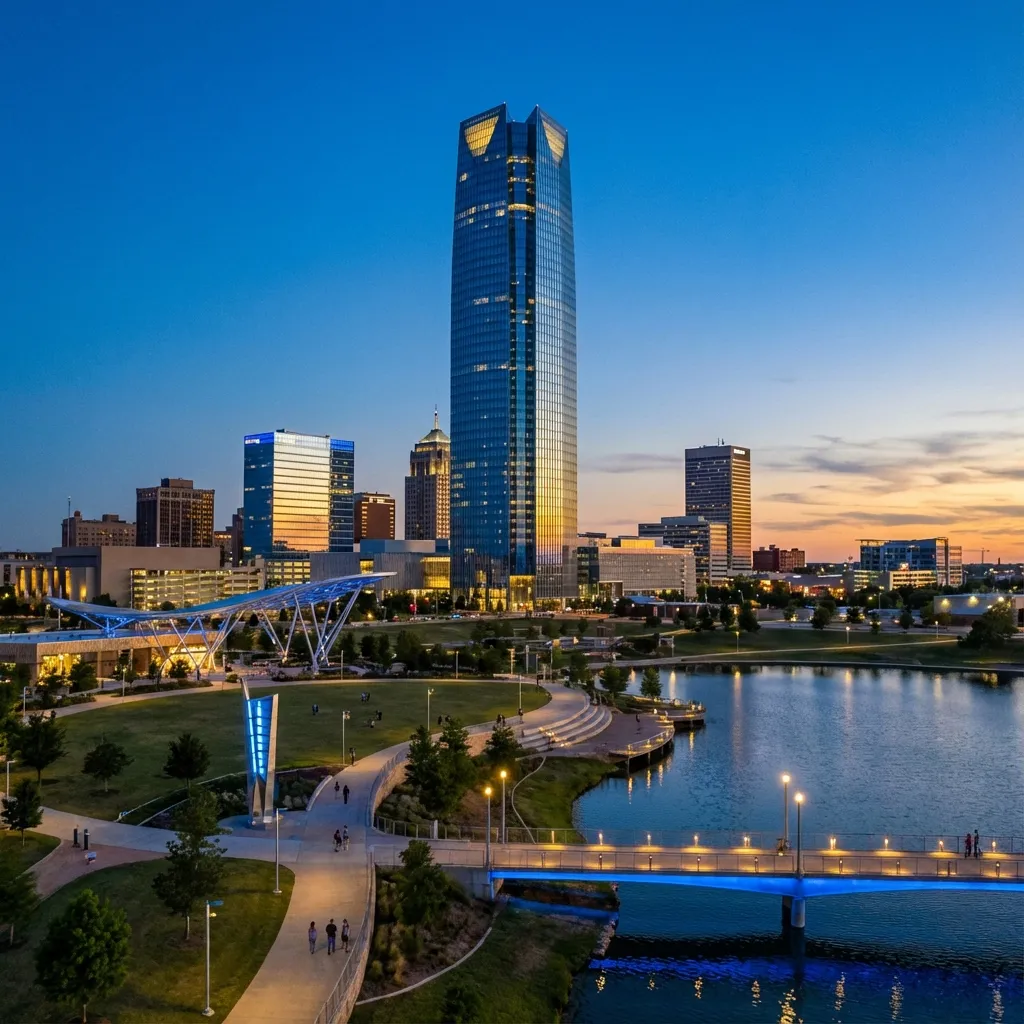 Oklahoma City skyline at dusk